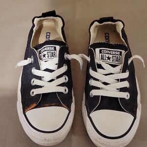 Converse Womens's Black and White Sneakers. These Are A Size 6.